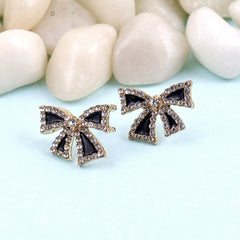Cute Rhinestone Bowknot Stud Earrings Boho Bloom