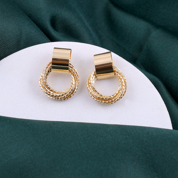 Gold Overlapping Hoop Earrings Boho Bloom