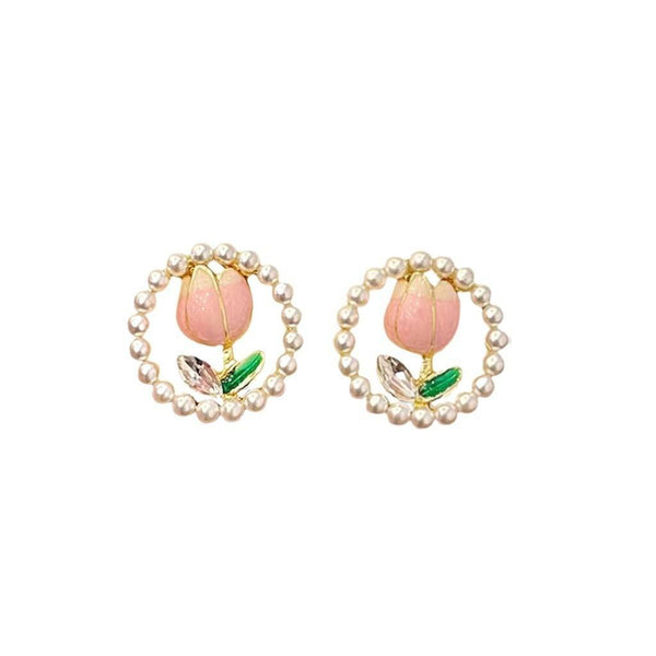 Lotus Shaped Circle Earring Boho Bloom