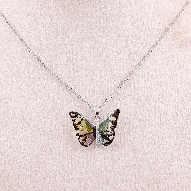 Multi Colour Butterfly Necklace Boho Bloom