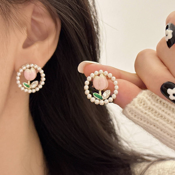 Lotus Shaped Circle Earring Boho Bloom