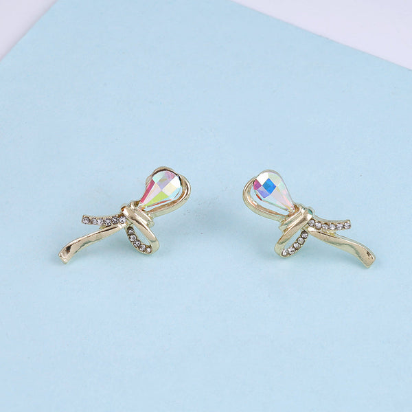Cubic Zirconia Bow Stud Earrings Boho Bloom