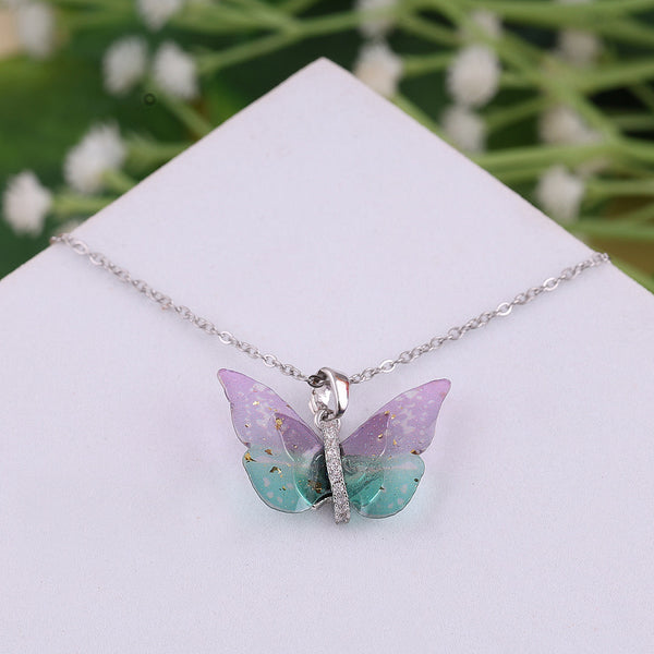 Sparky Butterfly Pendant Necklace Boho Bloom