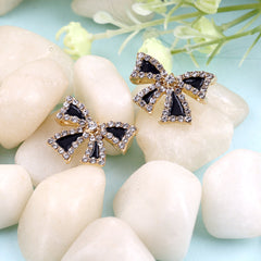 Cute Rhinestone Bowknot Stud Earrings Boho Bloom