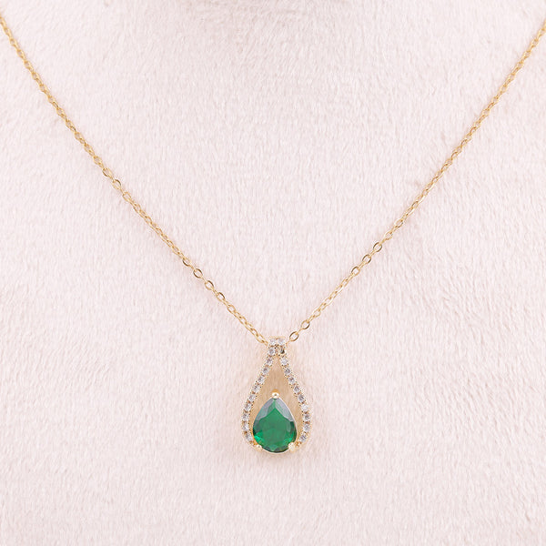 Green Crystal Necklace Boho Bloom
