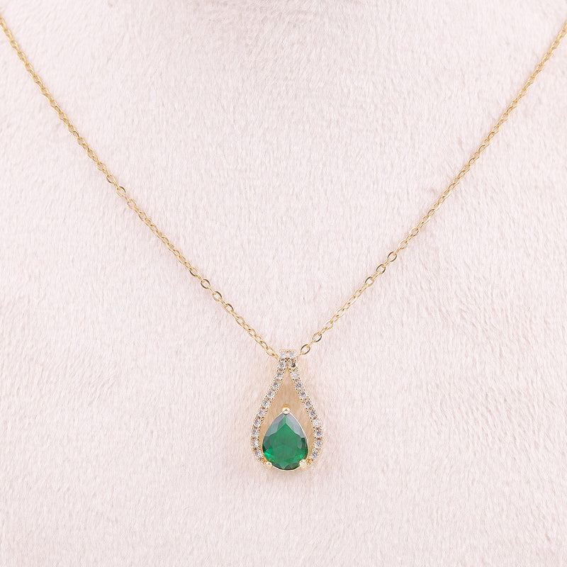 Green Crystal Necklace Boho Bloom