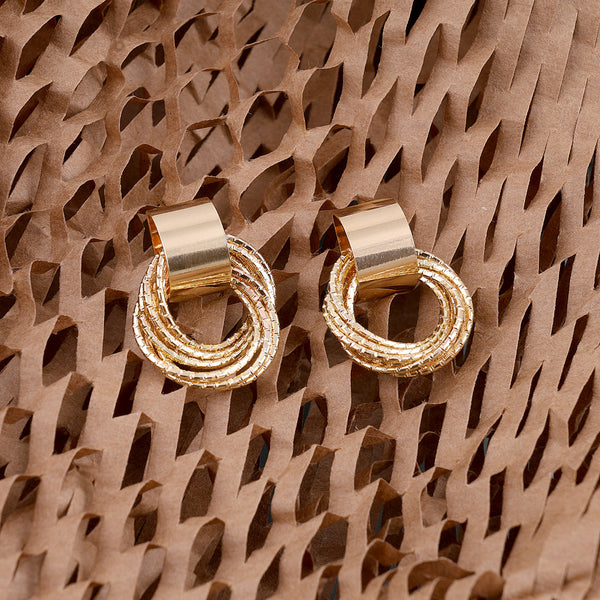Gold Overlapping Hoop Earrings Boho Bloom