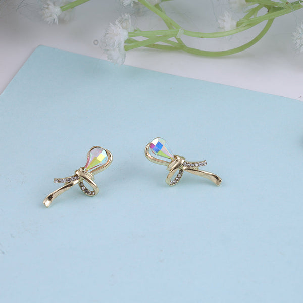 Cubic Zirconia Bow Stud Earrings Boho Bloom