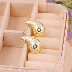 Golden Eye Drop Stud Earrings Boho Bloom
