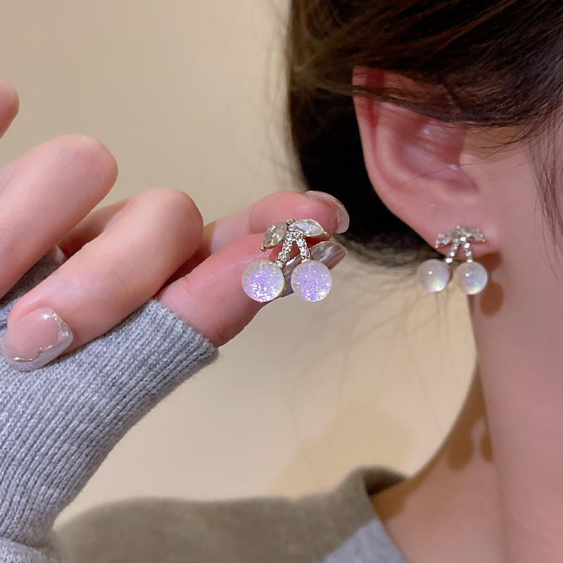 Crystal Cherry Stud Earring Boho Bloom