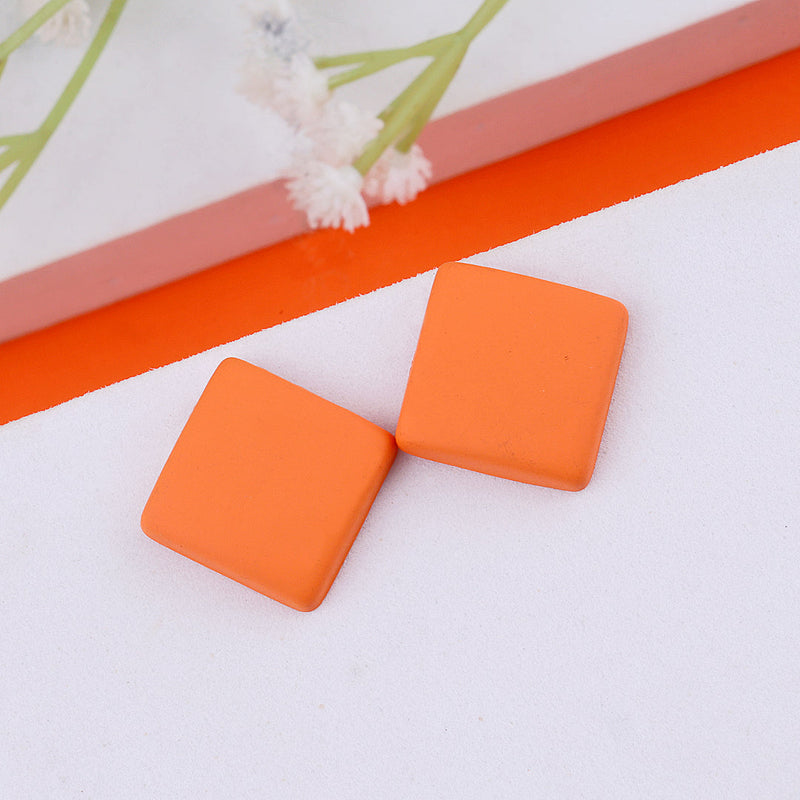 Orange Cube Drop Earrings Boho Bloom