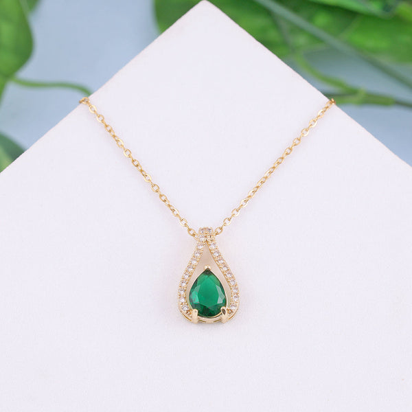 Green Crystal Necklace Boho Bloom