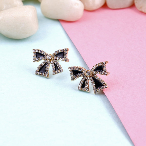 Cute Rhinestone Bowknot Stud Earrings Boho Bloom