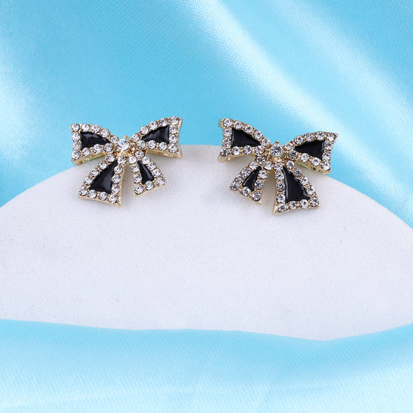 Cute Rhinestone Bowknot Stud Earrings Boho Bloom