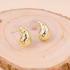Golden Eye Drop Stud Earrings Boho Bloom