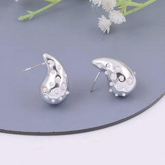 Silver Eye Drop Stud Earrings Boho Bloom