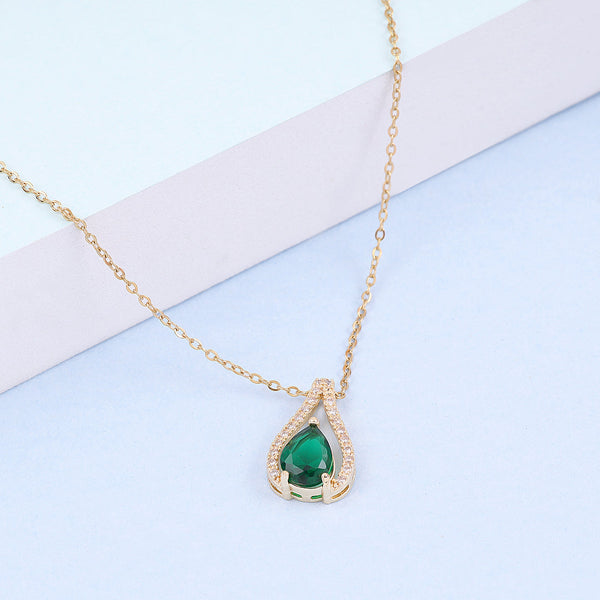 Green Crystal Necklace Boho Bloom