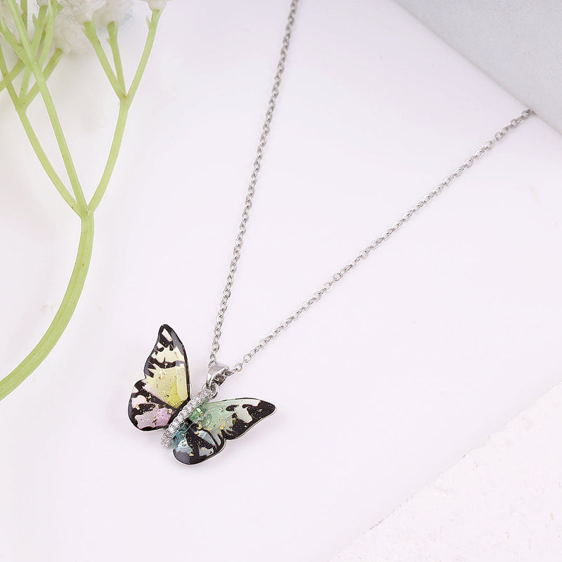 Multi Colour Butterfly Necklace Boho Bloom