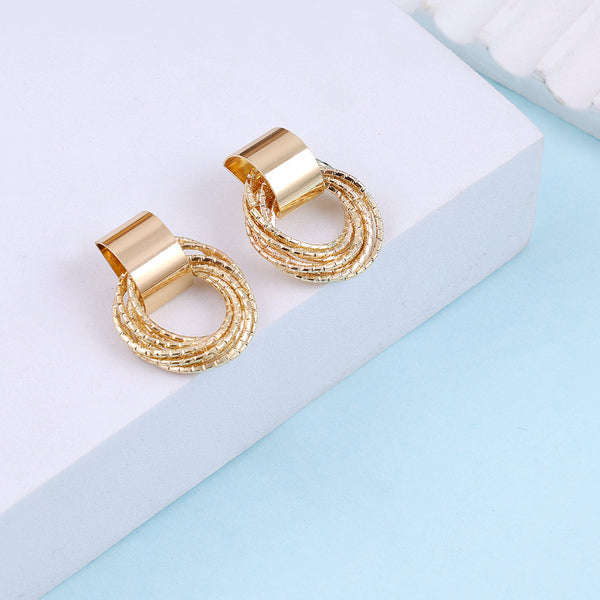 Gold Overlapping Hoop Earrings Boho Bloom
