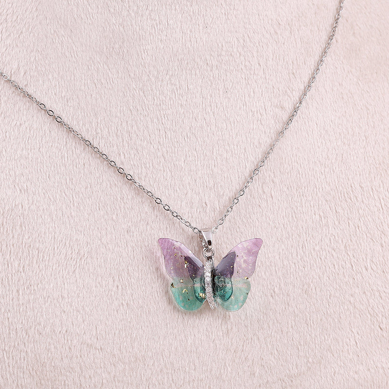 Sparky Butterfly Pendant Necklace Boho Bloom