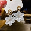 White Flower Petal Earrings Boho Bloom